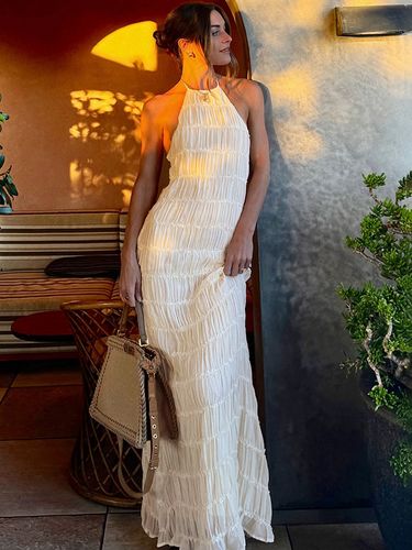 Robe longue texturée à col licou pour la plage et les événements décontractés 2025 - milanoo.com - Modalova