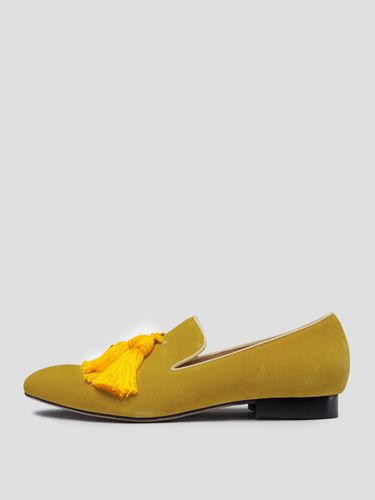 Mocassins en daim à bout rond et pompon s chaussures de bal et de mariage - milanoo.com - Modalova