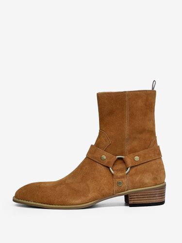 Bottines en daims bout rond boucle talon épais style décontracté - milanoo.com - Modalova