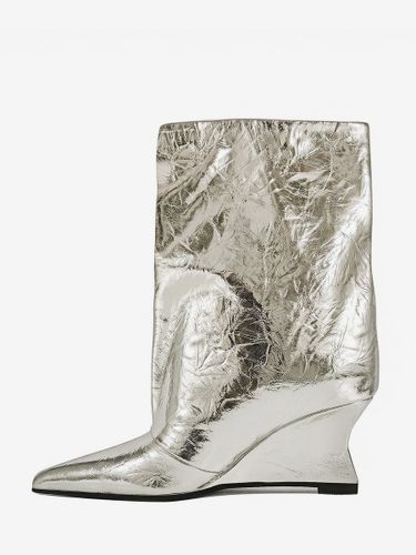 Bottines ées à bout pointu métallisé et talon compensé bottines de soirée - milanoo.com - Modalova