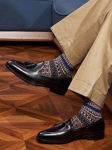 Mocassins à pampilless bout carré chaussures à enfiler en cuir talons bas chaussures de bal et de mariage - milanoo.com - Modalova
