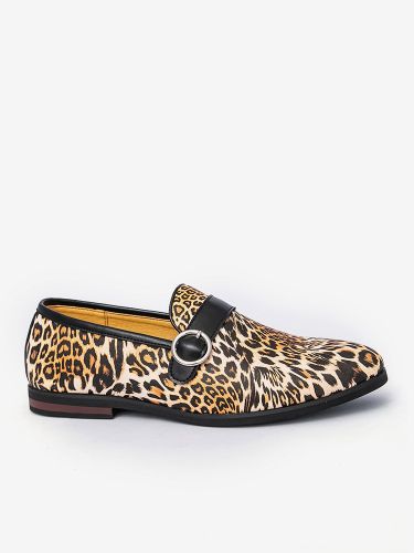 Mocassins léopard à bout rond et boucle chaussures décontractées - milanoo.com - Modalova