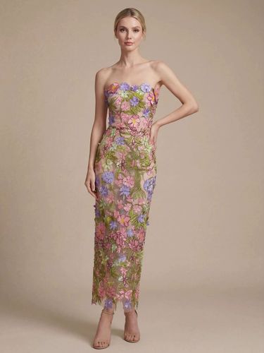 Robe de bal robe de soirée robe de cocktail robe bustier en tulle robe longue à fleurs pour concours de beauté - milanoo.com - Modalova