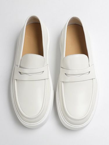 Mocassins penny décontractéss bout rond en cuir de vachette - milanoo.com - Modalova