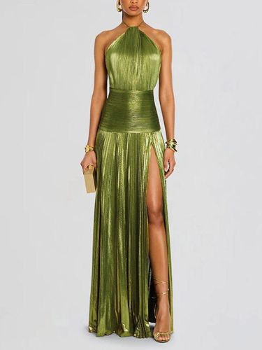 Robe de soirée maxi dorée sans manches et dos nu élégante et semi-formelle - milanoo.com - Modalova