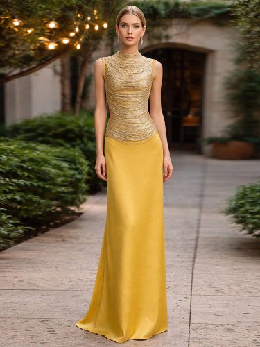 Robe de soirée robe de bal décolleté travaillé en polyester longue jusqu'au sol franges robe de cérémonie - milanoo.com - Modalova