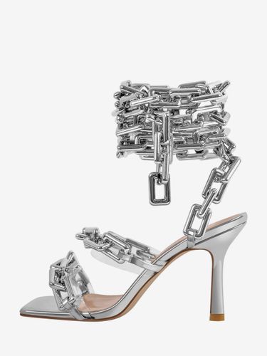 Sandales ées à talons hauts bout ouvert détail chaîne chaussures de soirée à brides - milanoo.com - Modalova