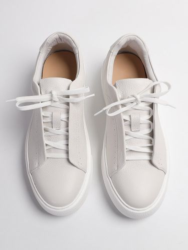Baskets blanches de skate à bout rond et lacets chaussures décontractées - milanoo.com - Modalova