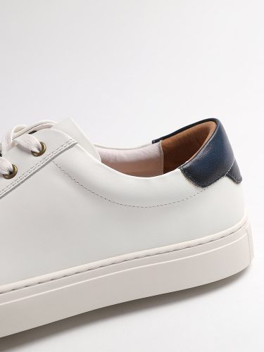 Chaussures décontractéess baskets de skate à lacets en cuir véritable à bout rond - milanoo.com - Modalova