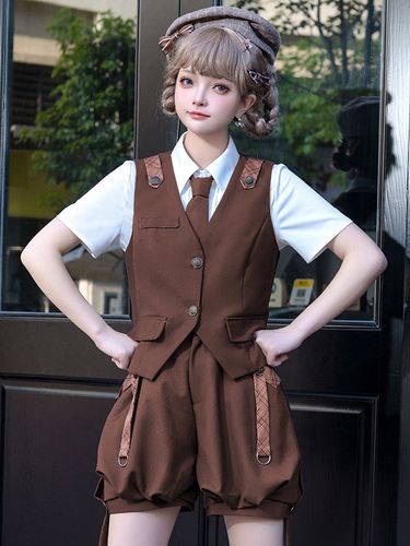 Ensemble Gothique Lolita Pantalon Sans Manches Café - milanoo.com - Modalova