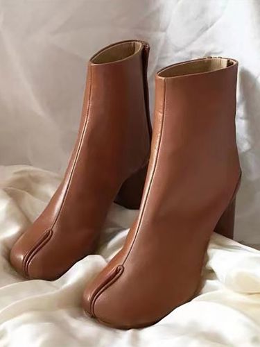 Bottes à talons carrés à la cheville; bottines à talons hauts - milanoo.com - Modalova