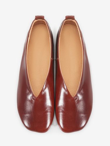 Balleriness en cuir véritable bout carré chaussures à enfiler - milanoo.com - Modalova