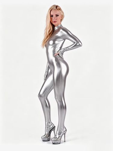 Zentai métallique sexy Toussaint Cosplay Costume Combinaison Spandex Déguisements Halloween - milanoo.com - Modalova