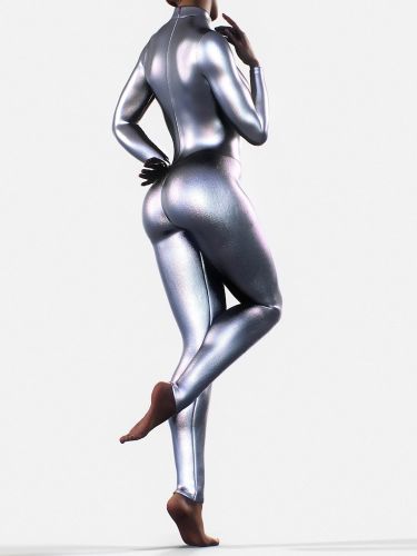Combinaison intégrale en latex métallisée avec fesses sculptées idéale pour Halloween - milanoo.com - Modalova