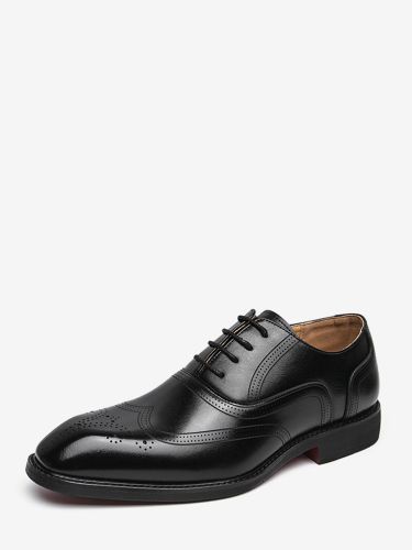 Chaussures Oxford marrons bout rond à lacets - milanoo.com - Modalova