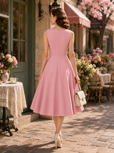 Robe élégante et cintrée à jupe trapèze parfaite pour les événements estivaux - milanoo.com - Modalova