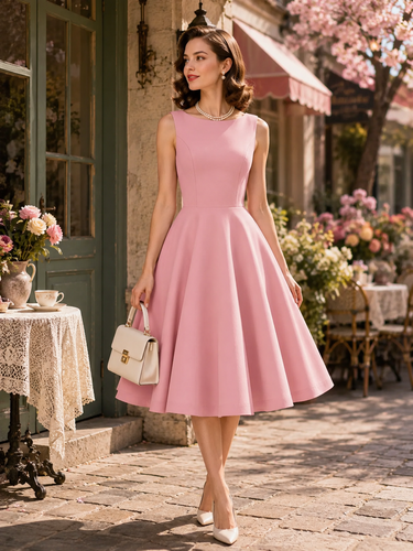 Robe élégante et cintrée à jupe trapèze parfaite pour les événements estivaux - milanoo.com - Modalova