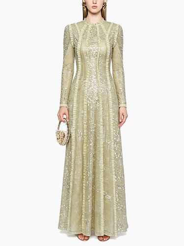 Robe de soirée longue à col montant et sequins manches longues élégante et semi-formelle - milanoo.com - Modalova