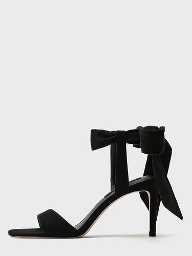 Chaussures de soirée en velours à bout ouvert bride cheville et nœud papillon - milanoo.com - Modalova