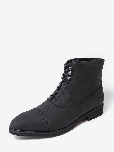 Bottines en daim à bout rond et lacets style décontracté - milanoo.com - Modalova