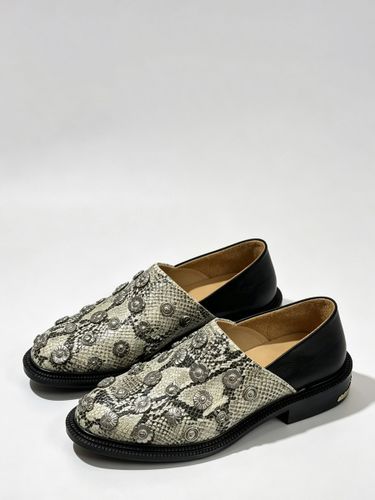 Mocassins décontractéss bout rond motif serpent ornés de perles - milanoo.com - Modalova