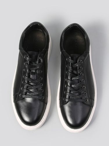 Baskets s en cuir véritable bout rond à lacets chaussures décontractées - milanoo.com - Modalova