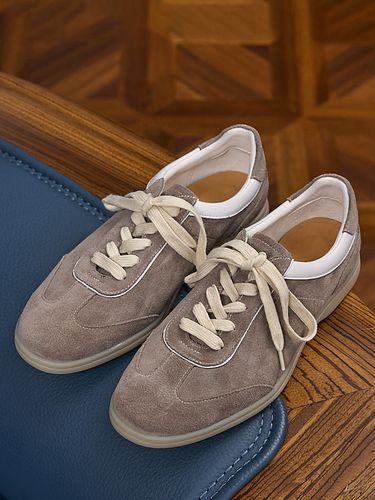Baskets en daim bout rond lacets chaussures décontractées - milanoo.com - Modalova
