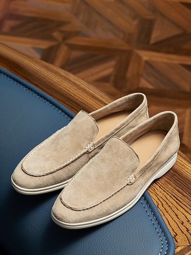 Mocassins décontractéss en daim véritables chaussures à bout rond en cuir - milanoo.com - Modalova