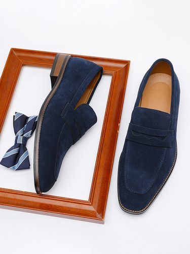 Mocassins penny en daim à bout ronds - milanoo.com - Modalova