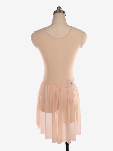 Robe de patinage sans manches en maille illusion nude ornée de strass vêtements de performance - milanoo.com - Modalova
