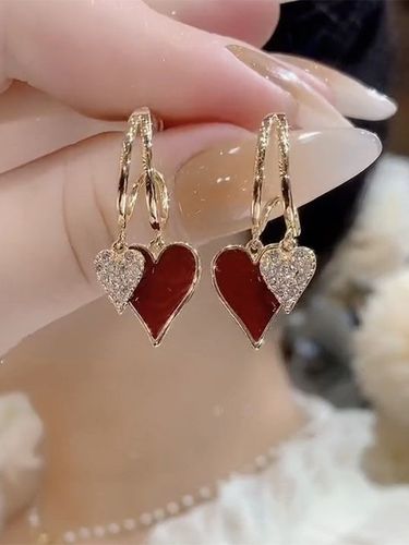 Boucles d'oreilles pendantes double cœurs 2026 - milanoo.com - Modalova