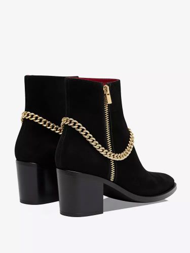 Bottes à talons hautss bottes Chelsea en cuir suédé chaînes à bout pointu bottes de robe de bal de fête - milanoo.com - Modalova