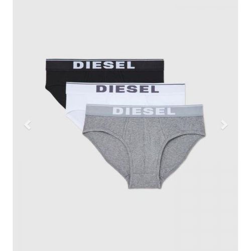 Pack de 3 slips ceinture élastique /blanc/gris - Diesel Underwear - Modalova