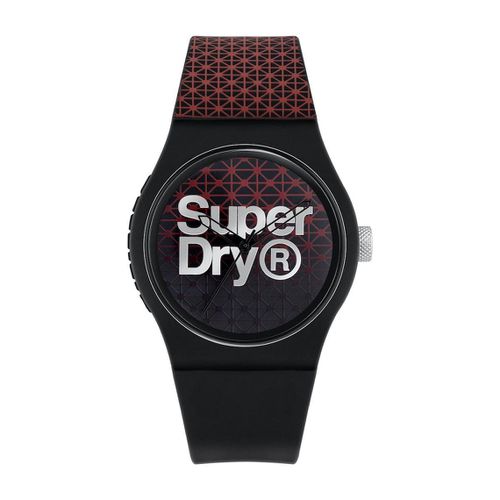 Montre Superdry SYG268R - Urban Geo Sport Boitier rond en plastique Cadran motifs dégradé et rouge Bracelet en silicone motifs dégradé et rouge - Superdry Montres - Modalova