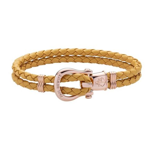 Bracelet Paul Hewitt PH-FSH-L-R-CA - Acier IP Rose PHINITY Cuir Moutarde violet - Paul Hewitt Bijoux - Modalova