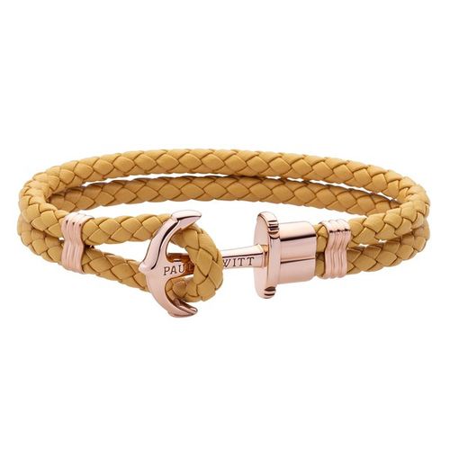 Bracelet Paul Hewitt PH-PH-L-R-CA - Ancre Acier IP Rose PHREP Cuir Moutarde - Paul Hewitt Bijoux - Modalova