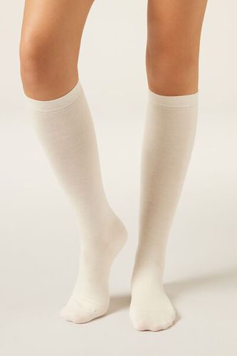 Tall Satin Cotton Socks Woman Size TU - Calzedonia - Modalova
