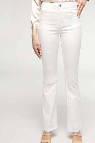 Eco Light Flared Denim Jeans Woman White Size L - Calzedonia - Modalova