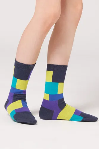 Kids’ Patterned Short Socks Unisex Blue Size 37-39 - Calzedonia - Modalova