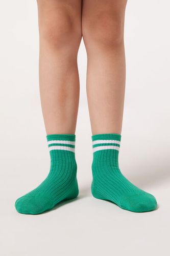 Kids’ Patterned Short Socks Unisex Green Size 33-36 - Calzedonia - Modalova