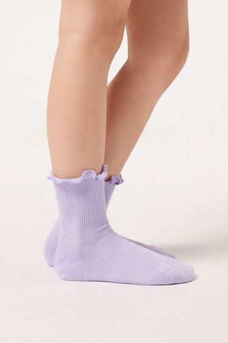 Girls’ Ribbed Short Socks Unisex White Size 25-28 - Calzedonia - Modalova