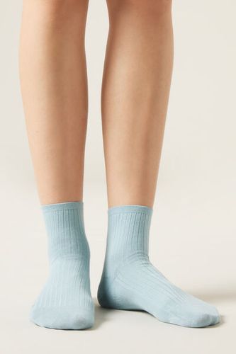 Ribbed Short Socks Woman Blue Size 36-38 - Calzedonia - Modalova