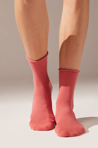 Non-Elastic Cotton Ankle Socks Woman Red Size 36-38 - Calzedonia - Modalova