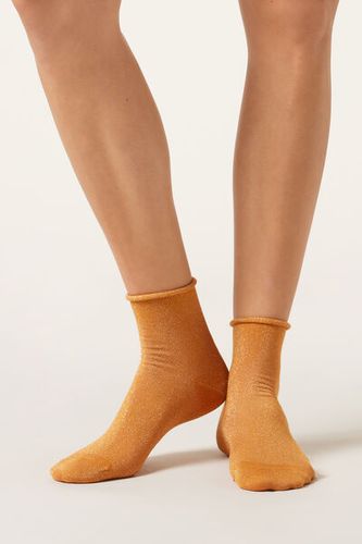 Short Socks with Glitter Woman Brown Size TU - Calzedonia - Modalova