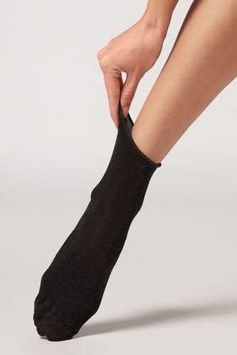 Short Socks with Glitter Woman Black Size TU - Calzedonia - Modalova