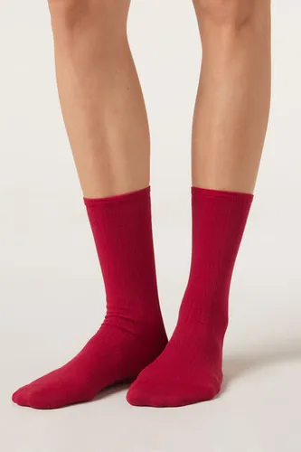 Ribbed Short Socks Woman Red Size TU - Calzedonia - Modalova