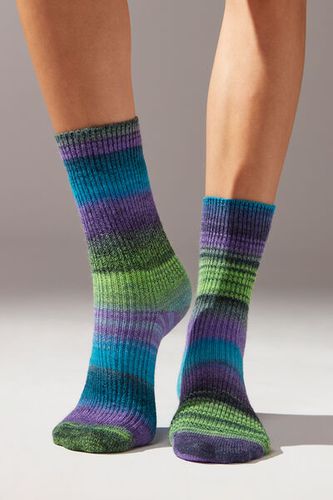 Multicolor Stripe Wool Blend Short Socks Woman Size TU - Calzedonia - Modalova