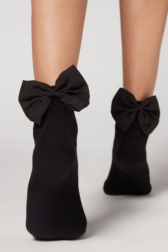 Short Socks with Bow Woman Black Size TU - Calzedonia - Modalova