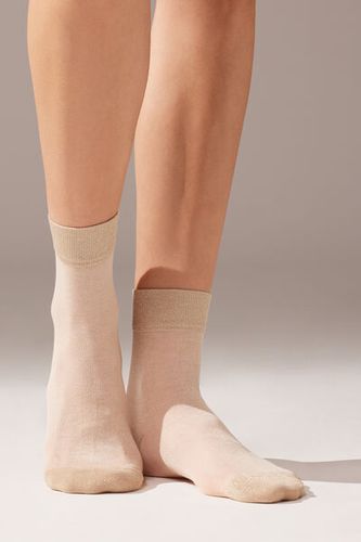 Glitter Detail Short Socks Woman Nude Size TU - Calzedonia - Modalova