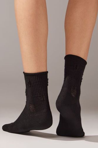 Ripped Effect Short Socks Woman Size TU - Calzedonia - Modalova